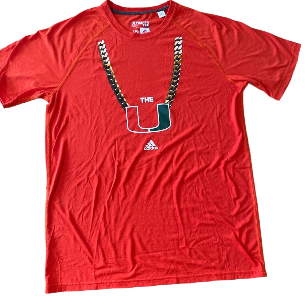 Adidas “The U” Miami Hurricanes Turn over chain / The U men’s size LG EUC